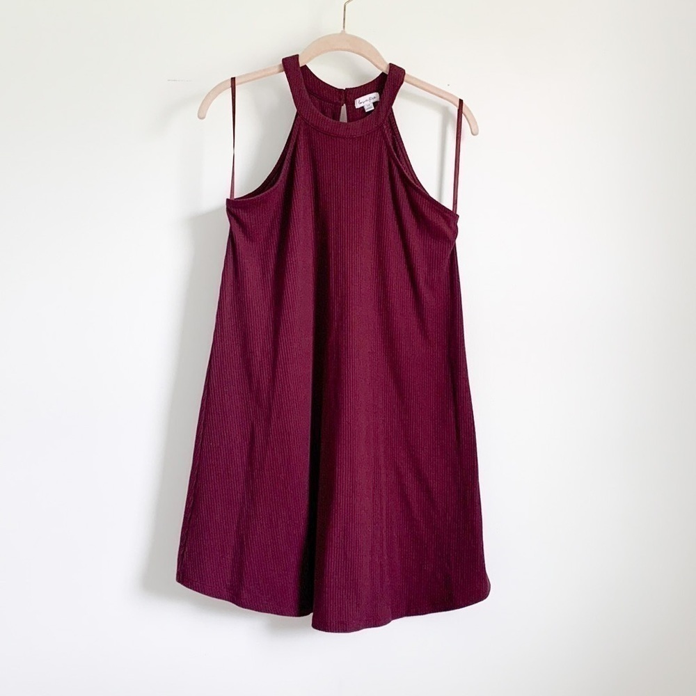 Love Fire Ribber Halter Mini Dress Y2K